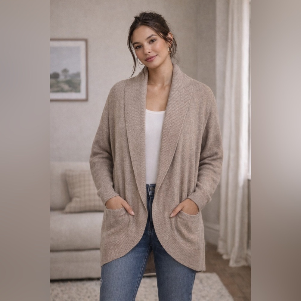 Barefoot Dreams CozyChic Lite Circle Cardigan in Sand – Women’s Sz XS/S